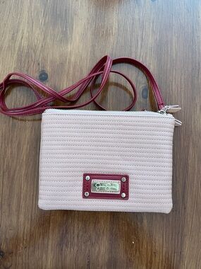 Jessica Simpson Blush Pink Crossbody with Burgundy Accents